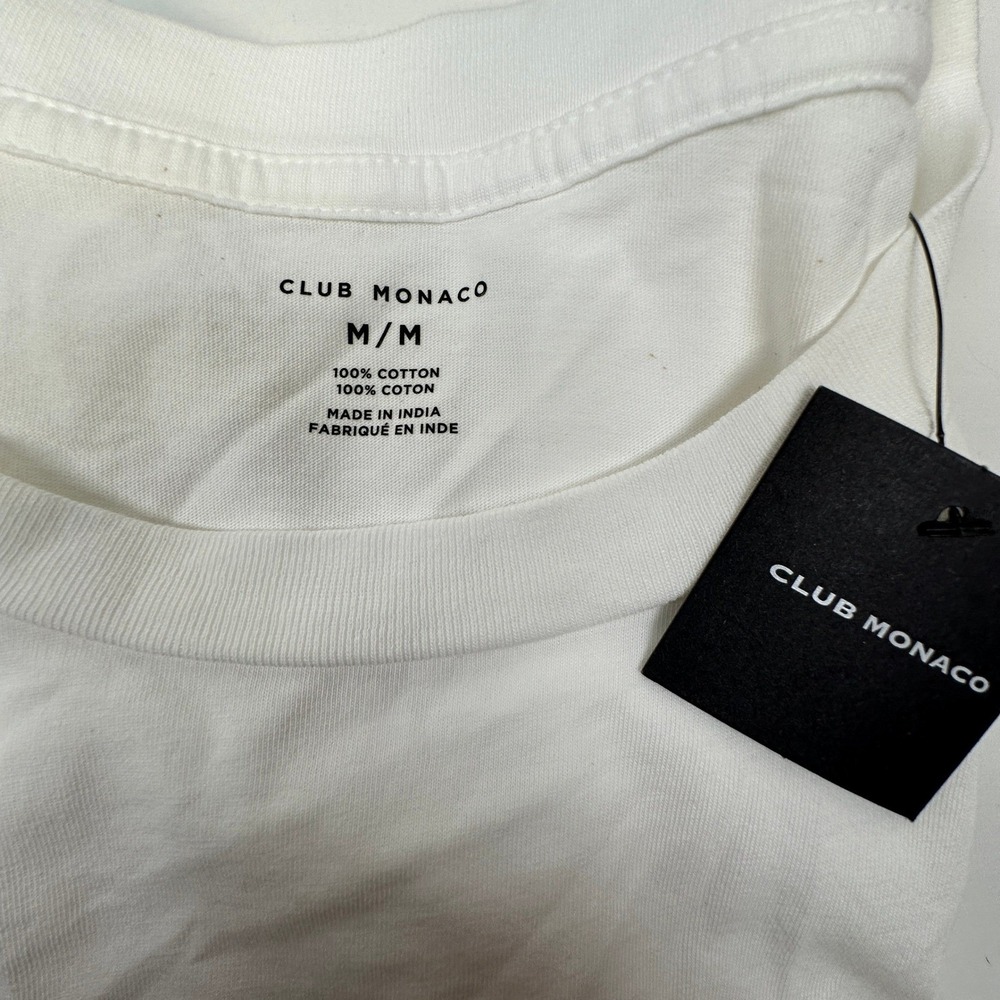 Club‎ Monaco Men's M Long Sleeve Pocket T-Shirt White Cotton - Picture 13 of 14